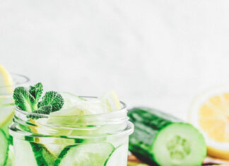 Cucumber and lemon detox water for weight loss