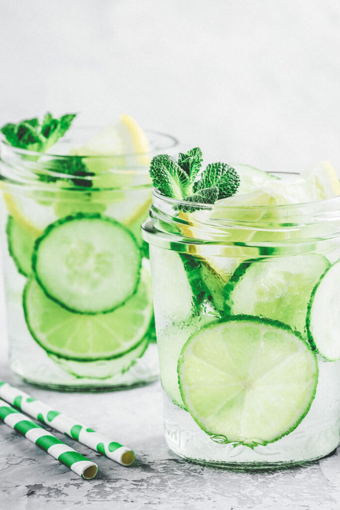 Cucumber and lemon detox water for weight loss